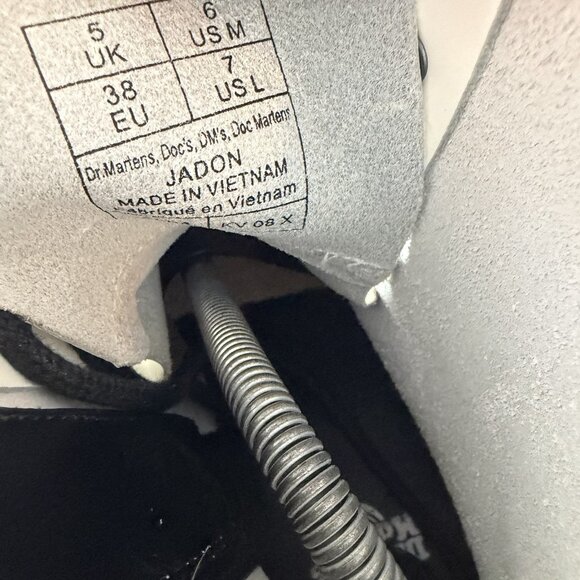 Dr Martens Jadon Platform White Leather Combat Boots Side Zip Womens Size 7 Doc - Picture 9 of 9